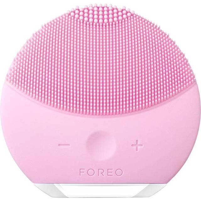Foreo F5487 Luna Mini 2 Ansiktsrengöringsborste Och Anti-Åldrande Hudvårdsenhet av Mjuk Silikon, USB-Laddningsbar Pärlrosa, Paket med 2 Borstar