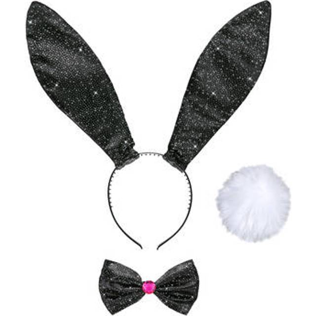Bunny Dress Up Set Includes Ears, Tail & Bow Tie Colour: Black - Fancy Hat King -  dress fancy hat king crown boys nativity book day week childrens