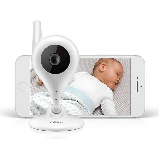 reer BabyCam video baby monitor och IP-kamera, lätt att installera, kontroll via gratis app IP BabyCam White 1 bit (paket med 1), trådlös