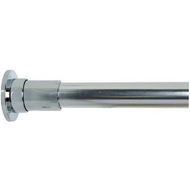 Stick N Lock Telescopic 70cm - 122cm Adjustable Straight Tension Shower Curtain Rail - Chrome (4.5cm H X 122cm W X 4.5cm D)