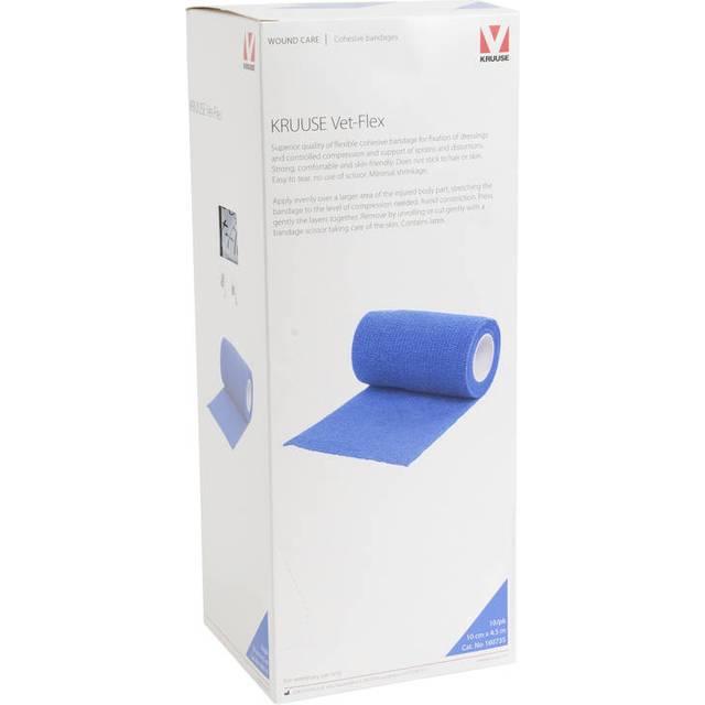 Kruuse Vet-Flex 10 cm x 4,5 m Blå 10 st