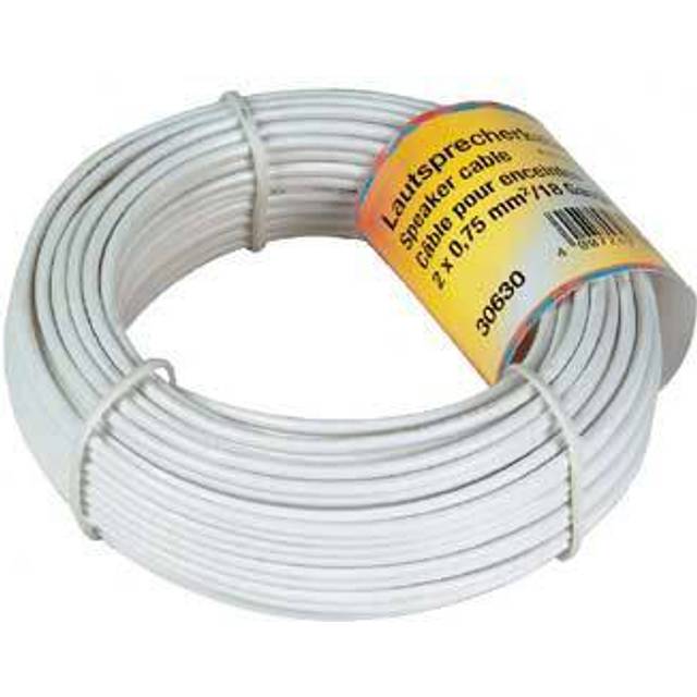 Hama Högtalarkabel 2x0.75 mm2 25p Bulk Vit 10m