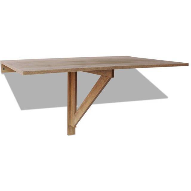 Brown engineered wood folding wall table 100x60 cm space-saving design