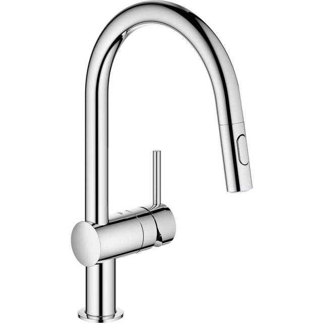 GROHE Minta | Kitchen Faucet - Single Handle Basin Mixer with Double Pull-Out Sprayer | Chrome | 32321002