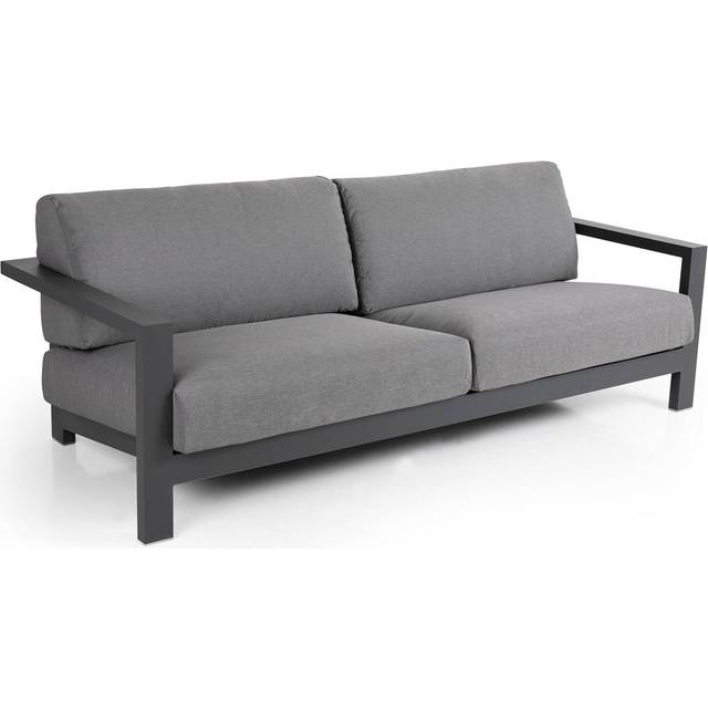 3-sitssoffa grå med grå dyna 208 x 92 cm
