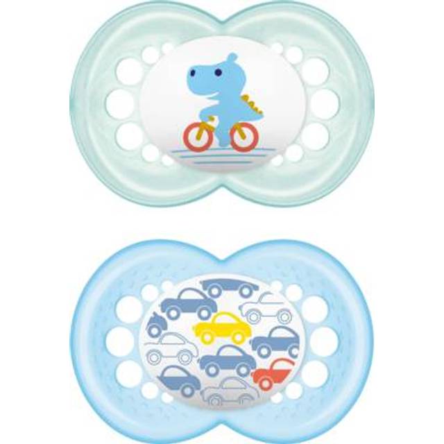 MAM Original 6-16m Natural Rubber Blue, 2 st