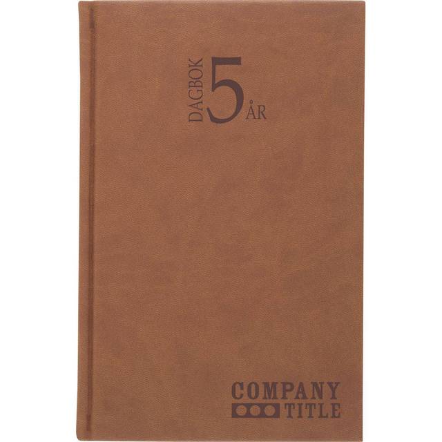 5-årsdagboken k.läder cognac