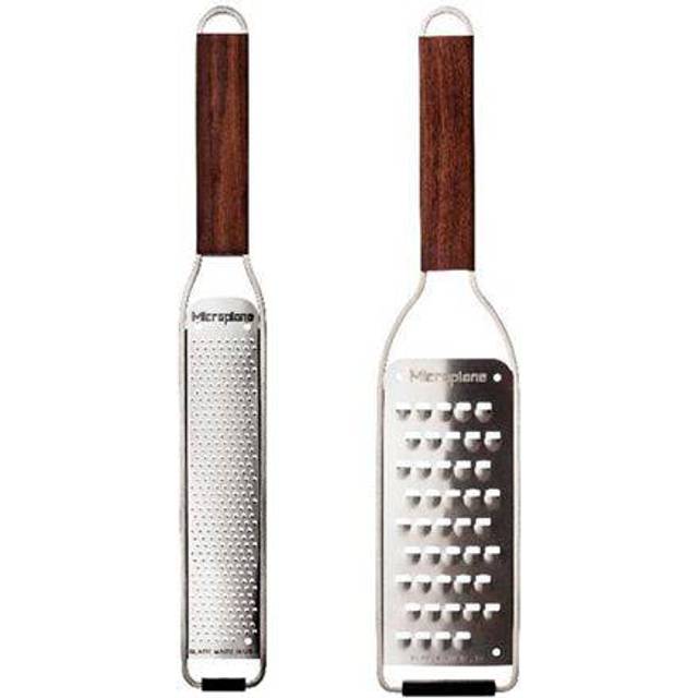 Microplane Master Series Wood Handle Zester and Extra Coarse Grater, Set of 2