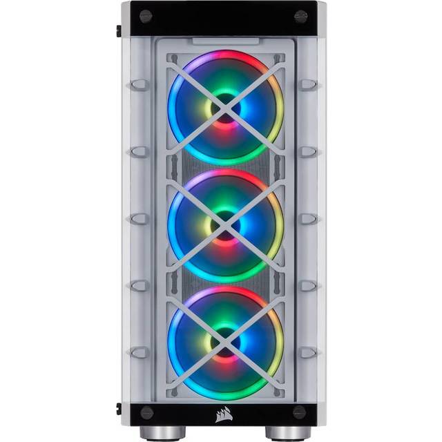 CORSAIR iCUE 465X RGB - Tower - ATX - genomskinlig sidopanel (härdat glas) - ingen strömförsörjning (ATX) - vit - USB/ljud
