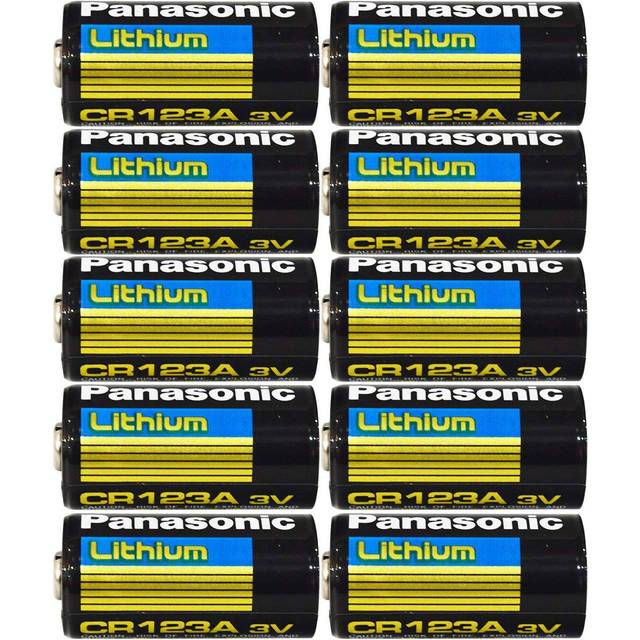 Panasonic CR123 Batteries (CR123a) - Pack of 10