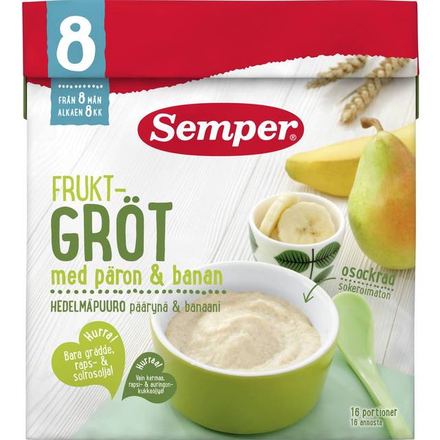 Semper Havregröt med Päron & Banan 8M 480 g