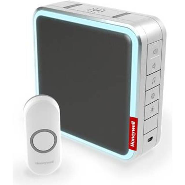Wireless Portable Doorbell with Range Extender, Customisable Melodies and Push Button Â Grey
