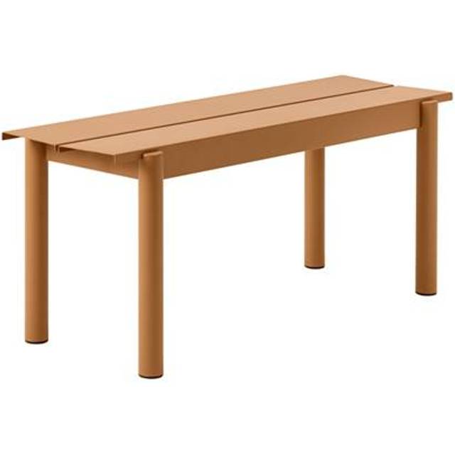 Muuto Linear steel bench 110 cm Burnt orange