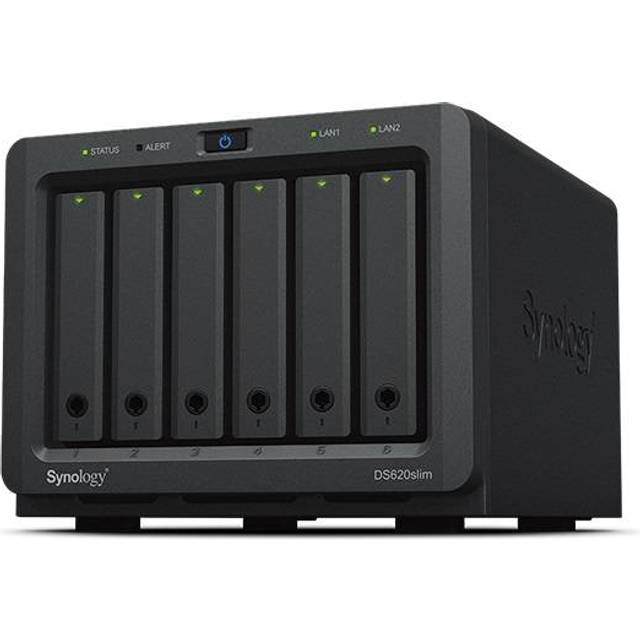 Synology DS620SLIM Disk Station för 2.5" HDD/SSD, Svart