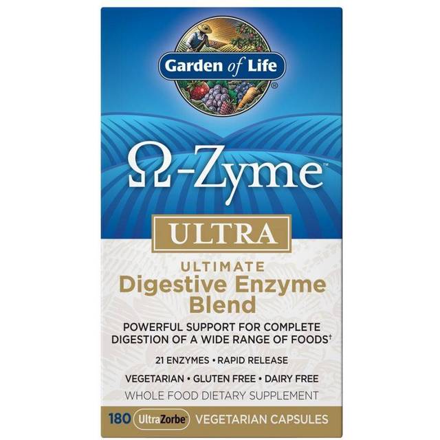 Garden of Life  O-Zyme™ Ultra  Ultimate Digestive Enzyme Blend  180 UltraZorbe™ Vegetarian Capsules