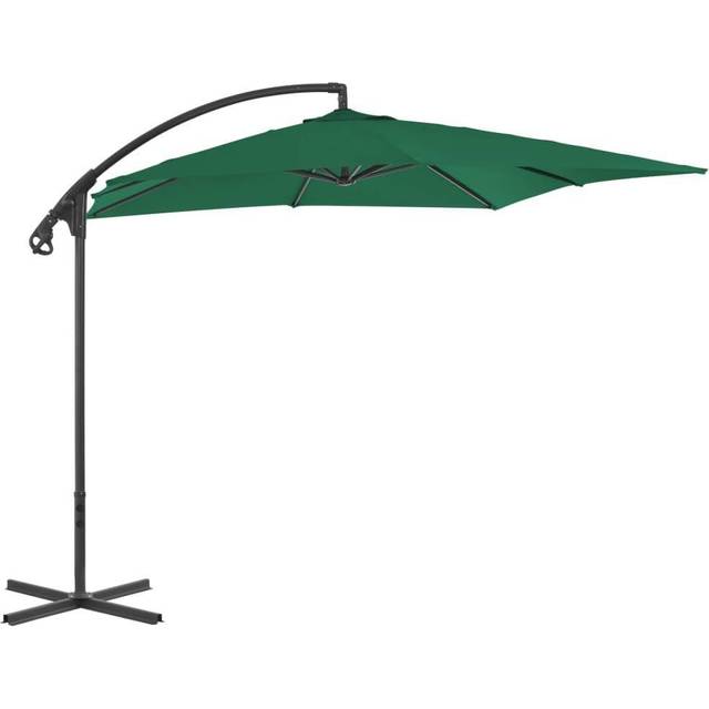 vidaXL Cantilever Garden Parasol with Steel Pole 250x250 cm Green