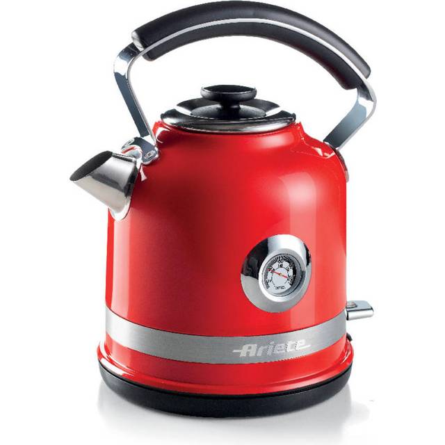 Ariete 2854 modern elektrisk vattenkokare, 2000 W, kapacitet 1,7 L, trådlös, 360°, automatisk avstängning, avtagbart filter, synligt vattennivå, termometer Bianco, 2854/01