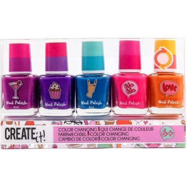 Create It! Farveændrende Neglelak Set 5-pack