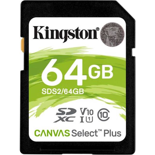 Kingston Canvas Select Plus - Flash-minneskort - 64 GB - Video Class V10 / UHS-I U1 / Class10 - SDXC UHS-I