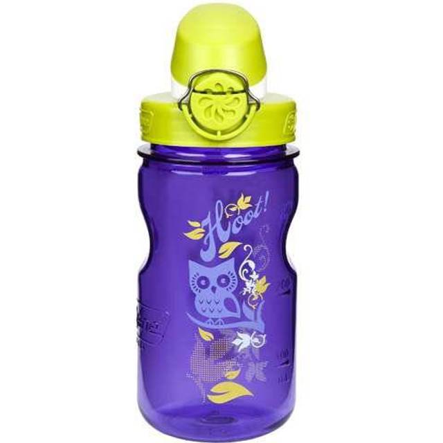 Nalgene Kids On The Fly Water Bottle, Leak Proof, Durable, BPA and BPS Free, Carabiner Friendly, Reusable and Sustainable, 12 Ounces, Purple Hoot