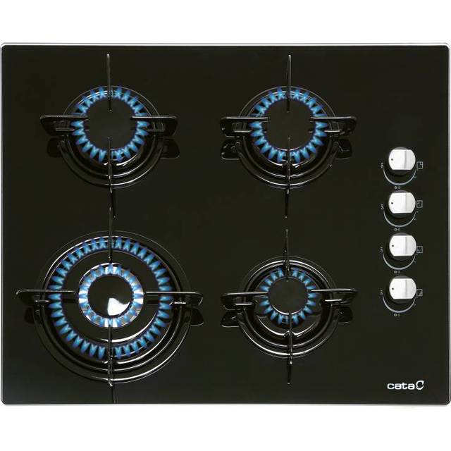 Cata | Modell CIB 6031 BK | 4 butangasbrännare | bredd 59 cm, svart glasfinish