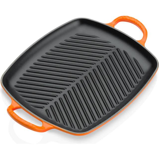 Le creuset signature cast iron rectangular grill bbq 30cm -volcanic