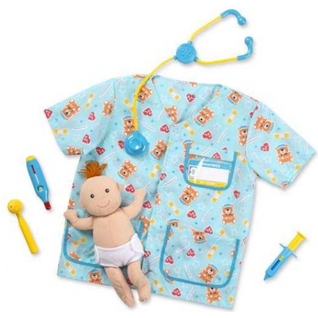 Childrens Melissa and Doug Pediatric Nurse Fancy Dress Costume One Size