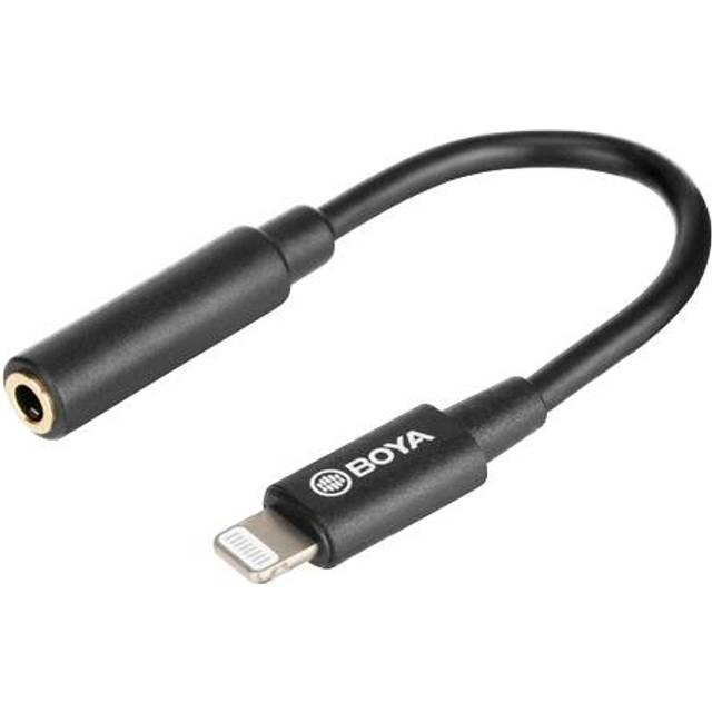 BOYA BY-K3 Microphone Audio Adapter Cable 3.5mm TRRS Female to MFi Certified Lightning for iPhone