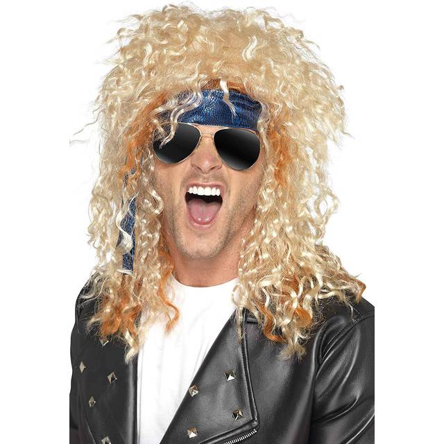 Blonde Men's Heavy Metal Rocker Kit -  kit heavy metal rocker fancy dress wig mens blonde smiffys glasses bandana