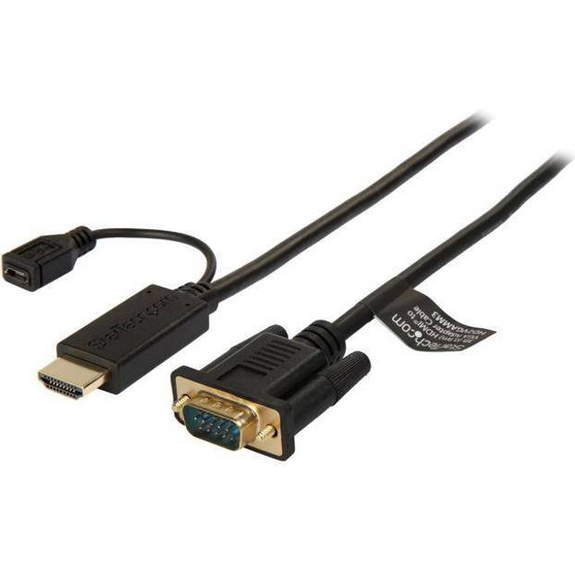 StarTech.com 90 cm aktiv HDMI till VGA-omvandlarkabel – HDMI till VGA-adapter 0,9 m – svart – 1920 x 1200/1080p
