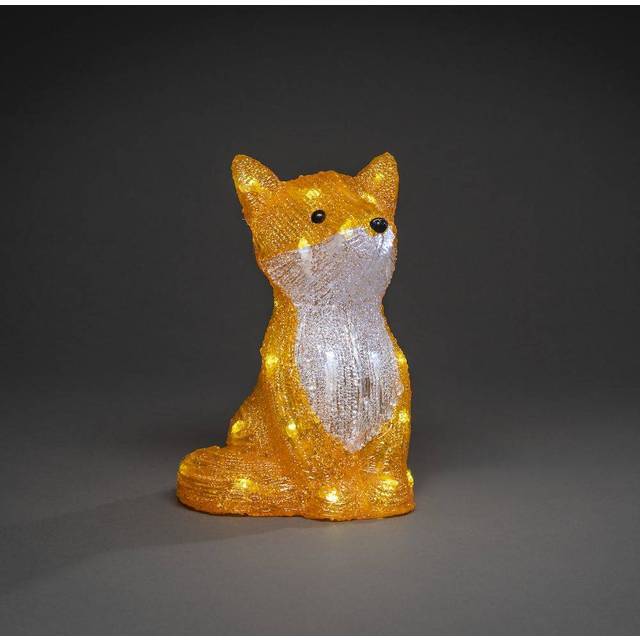 Konstsmide Christmas Outdoor Figures Decoration/Outside Lights LED Acrylic Medium Fox/Outdoor Lighting (IP44) / 64 White LEDs/Transparent Cable,Orange