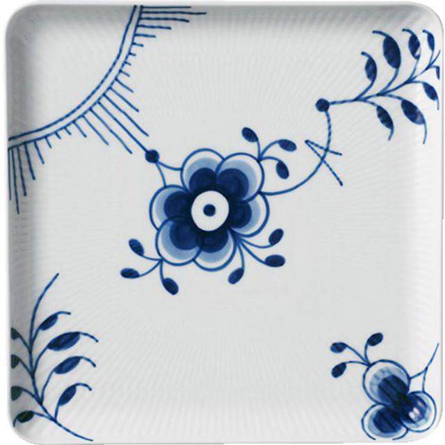 Royal Copenhagen Blue Fluted Mega Porcelain Square Plate 24cm