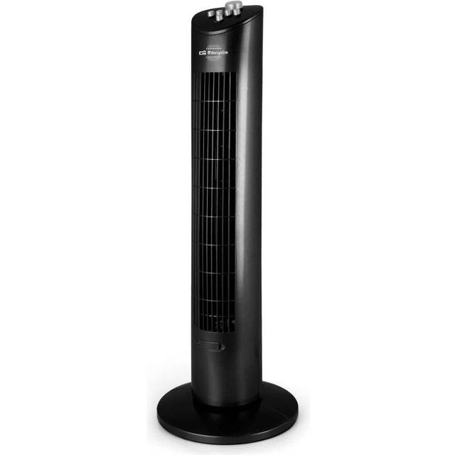 Orbegozo TW 0800 – Tornfläkt med timer, fack för essenser, tre steg, rotationsrörelse, 60 W, svart