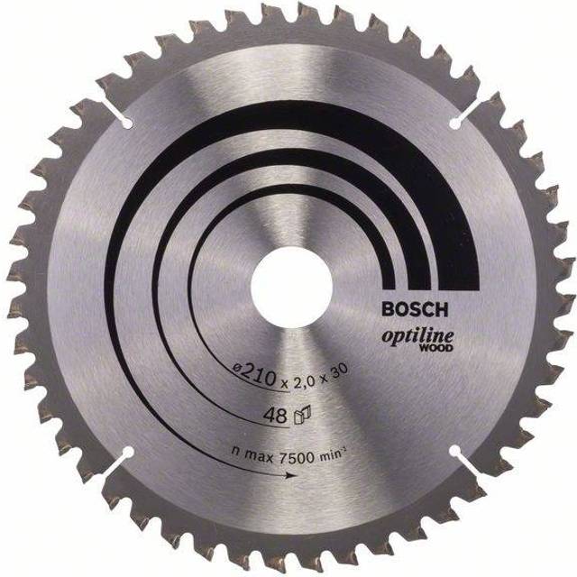 Bosch Optiline Wood Cutting Mitre Saw Blade 210mm 48T 30mm