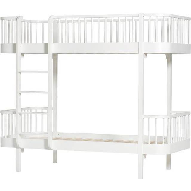 Wood Bunk Bed, 90x200cm, White/Oak