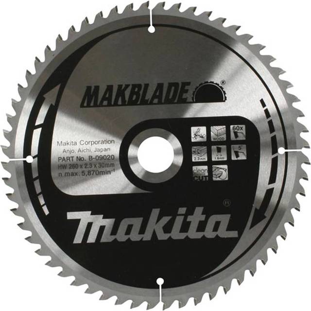 Makita 260mm x 30mm x 60T Circular Saw Blade B-09020 for LS1018 LS1013 LS1040