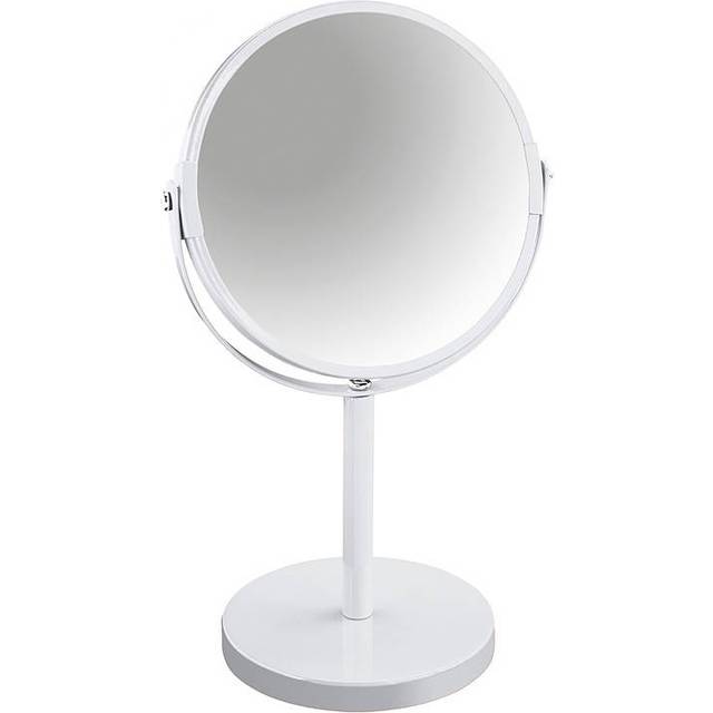 Spirella Makeup & Shaving Round Swivel Pedestal Mirror, Metal, Black, 17x17x27 cm