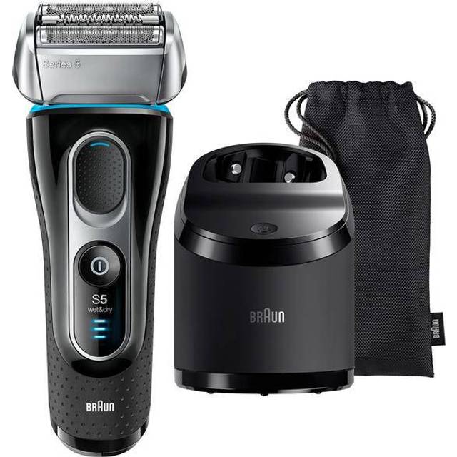 Braun Series 5 5197cc Men's Electric Foil Shaver, Wet and Dry with Clean and Charge Station, Rechargeable and Cordless Razor
