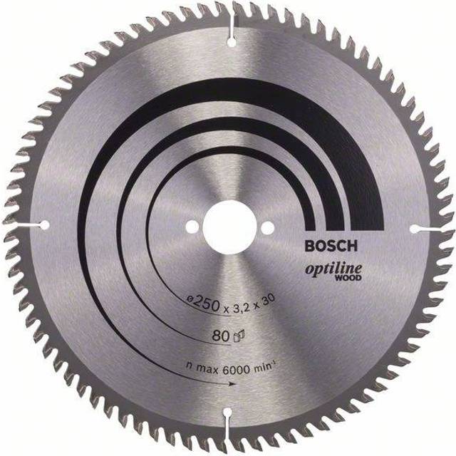 Bosch Optiline Wood Cutting Table Saw Blade 250mm 80T 30mm