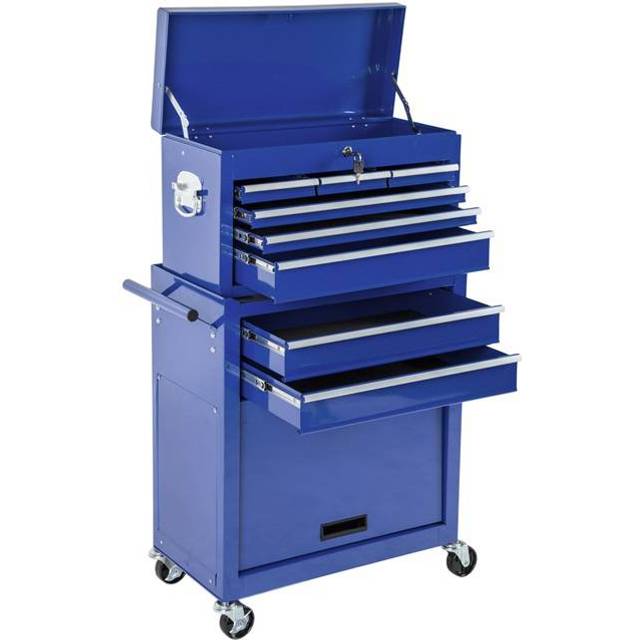Tool Chest - 8 drawers, 4 wheels, multiple layouts, lockable - blue