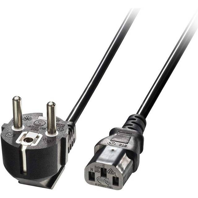 Lindy 3m Schuko 2 Pin Plug to IEC C13 Power Cable, Black
