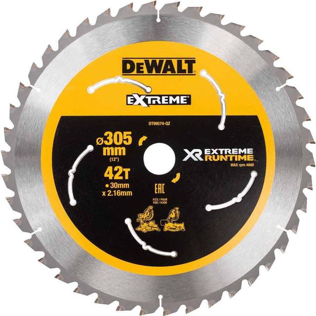 Dewalt - DT99574-QZ xr flexvolt Mitre Saw Blade 305mm x 30mm x 42T