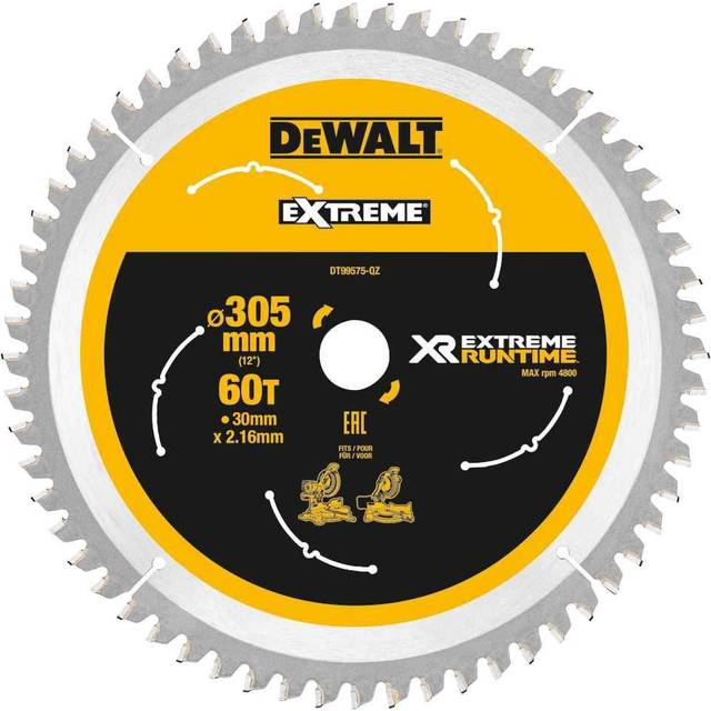 DeWalt XR Cordless FLEXVOLT Mitre Saw Blade 305mm 60T 30mm