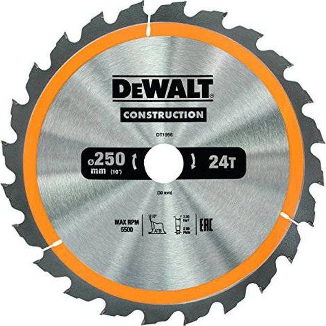DeWalt Construction Circular Saw Blade 250mm 24T 30mm