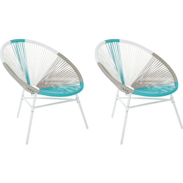 Beliani Set of 2 Garden Chairs ACAPULCO II PE Rattan Green, Green