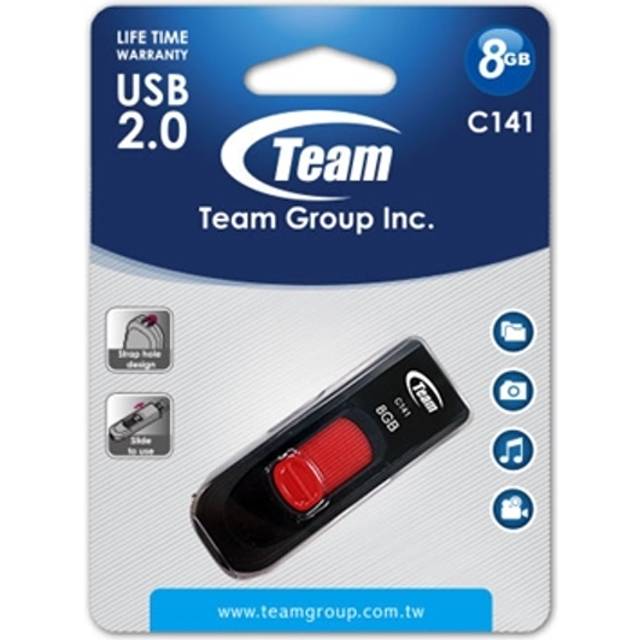 Team Group C141 8gb Usb 2.0 Type-a Black,red Usb Flash Drive