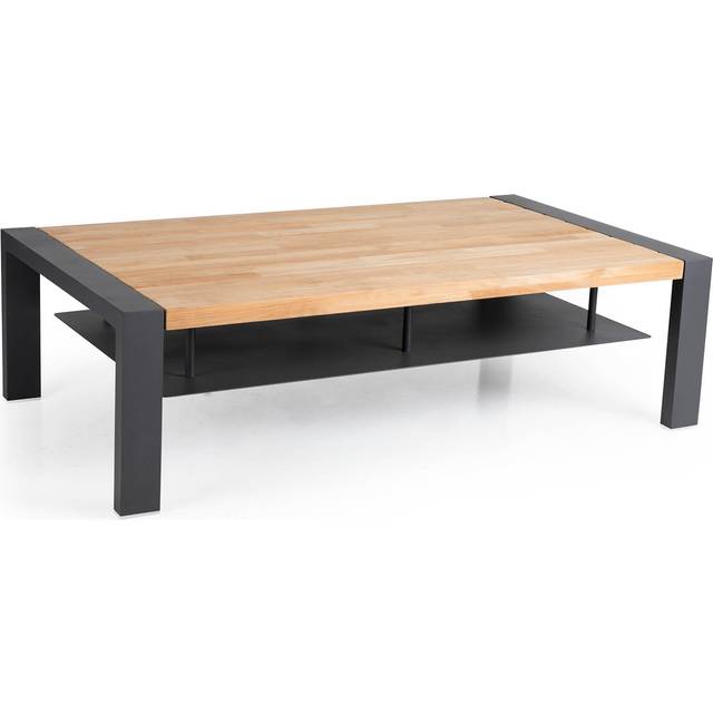 Amesdale soffbord teak/antracit 140x80 cm - Mörkgrå/Träfärg