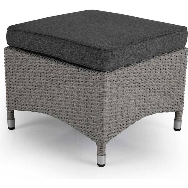 Fotpall beige med beige dyna 50 x 54 cm