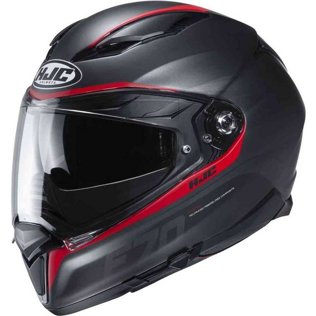 Motorcykelhjälmar HJC F70 SEMI MATTA Svart/SEMI PLATT BLACK, Svart, XS