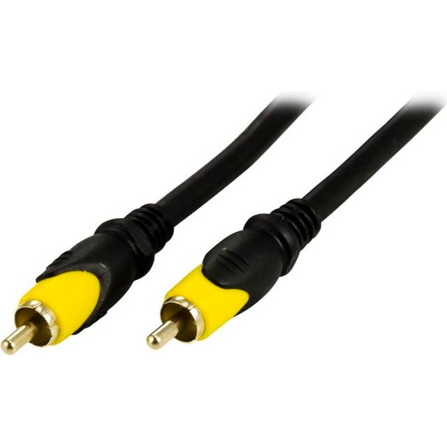 Kompositvideokabel - 1xRCA ha - ha - Guldpläterad - 5m - Pris så långt lagret räcker!
